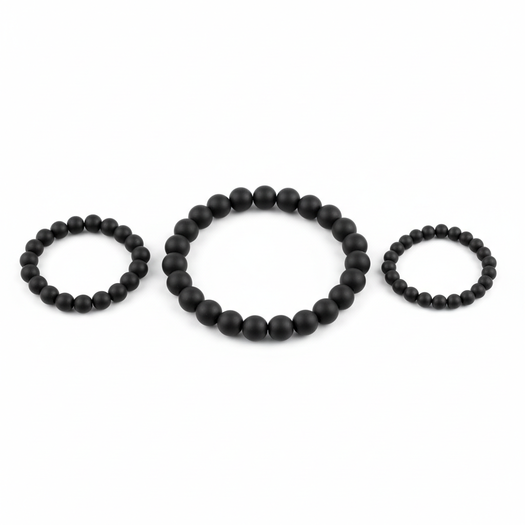 Pulsera de piedra ónix negro mate - sin metal